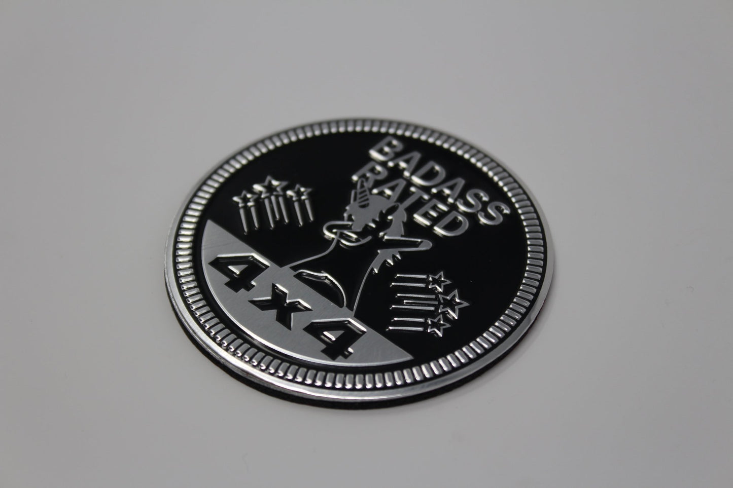 Badass Rated Jeep 4x4 3D Aluminum Badge - Jeep Vehicle Decor Accessory Sets