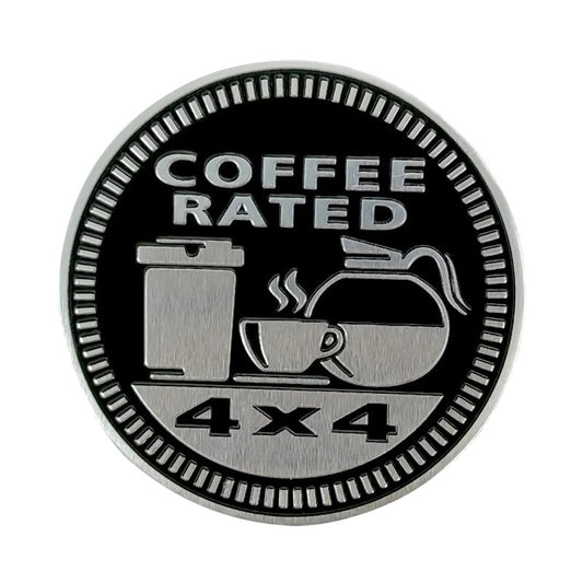 Coffee Rated Jeep 4x4 3D Aluminum Badge - Jeep Vehicle Decor Accessory Sets