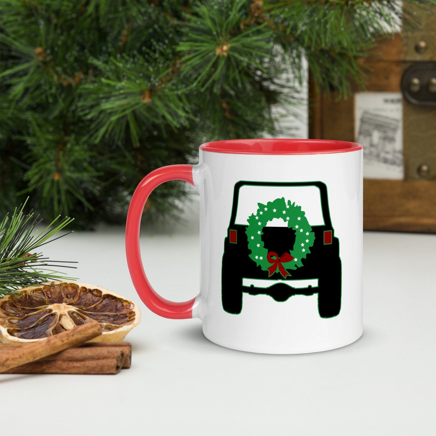Spare Tire Wreath Christmas Mug - Jeep Mug
