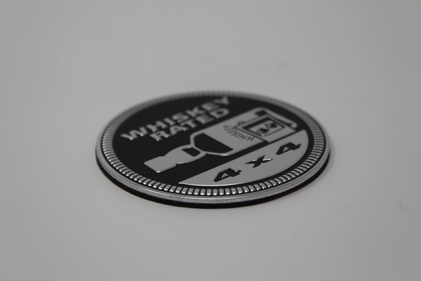 Whiskey Rated Jeep 4x4 3D Aluminum Badge - Jeep Vehicle Decor Accessory Sets