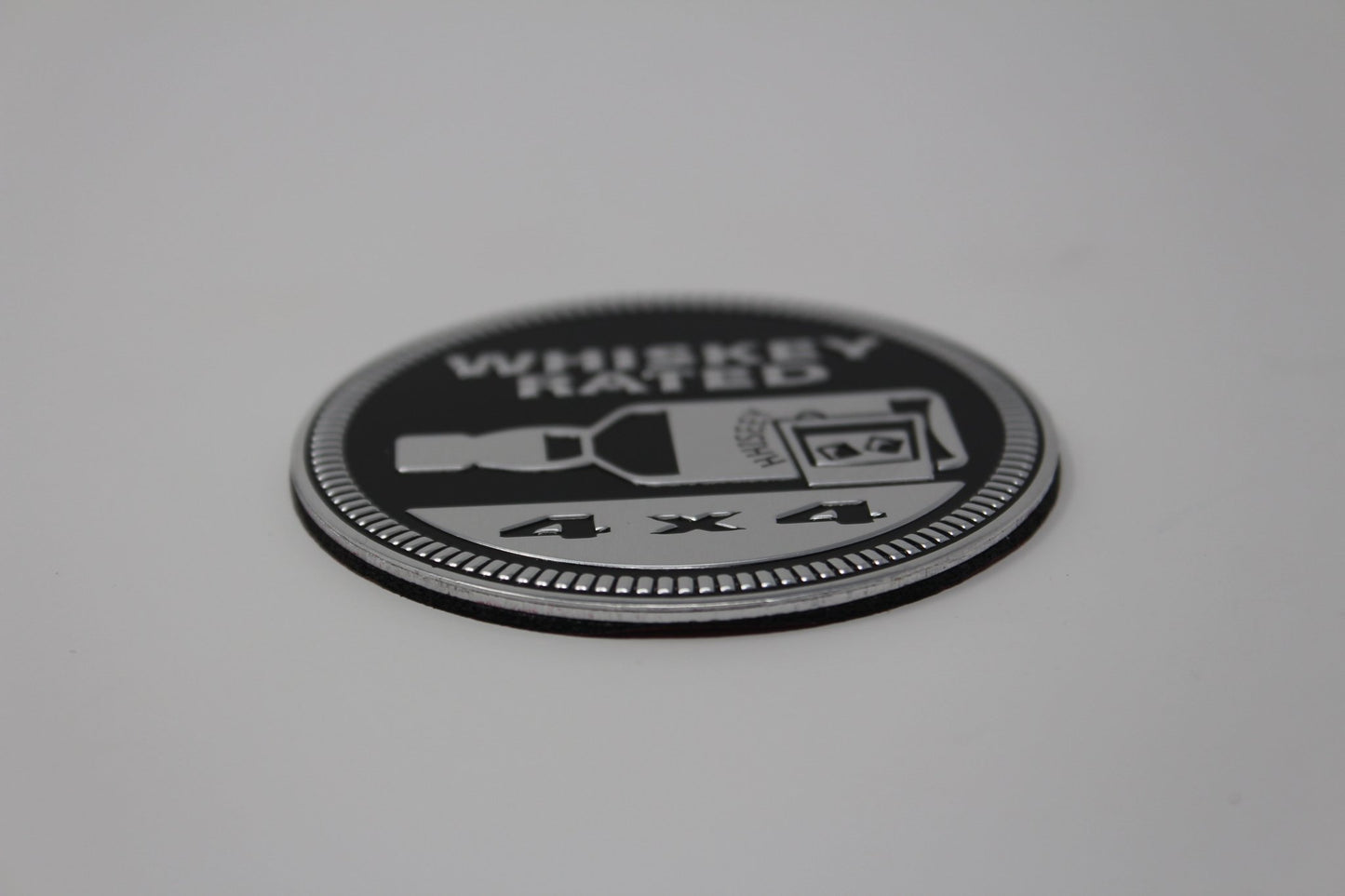 Whiskey Rated Jeep 4x4 3D Aluminum Badge - Jeep Vehicle Decor Accessory Sets