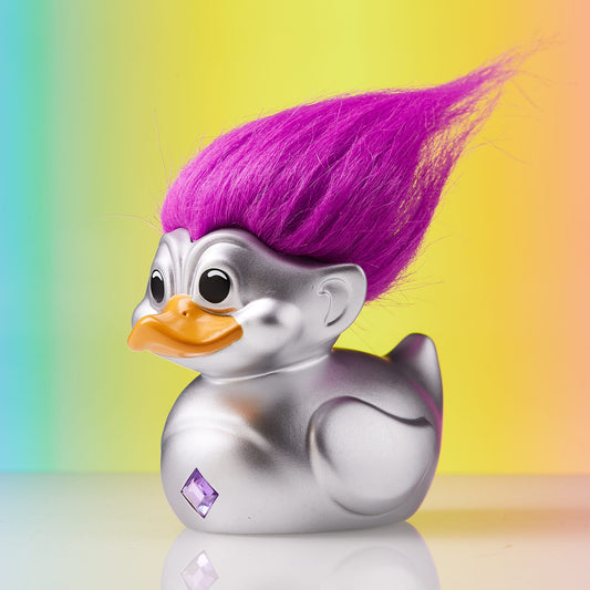 Official Trolls Silver Troll (Silver with Purple Hair) TUBBZ Cosplaying Duck Collectible