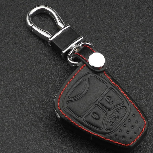 3 Button Leather Jeep Key Protector Cover - Jeep Jeep Accessories