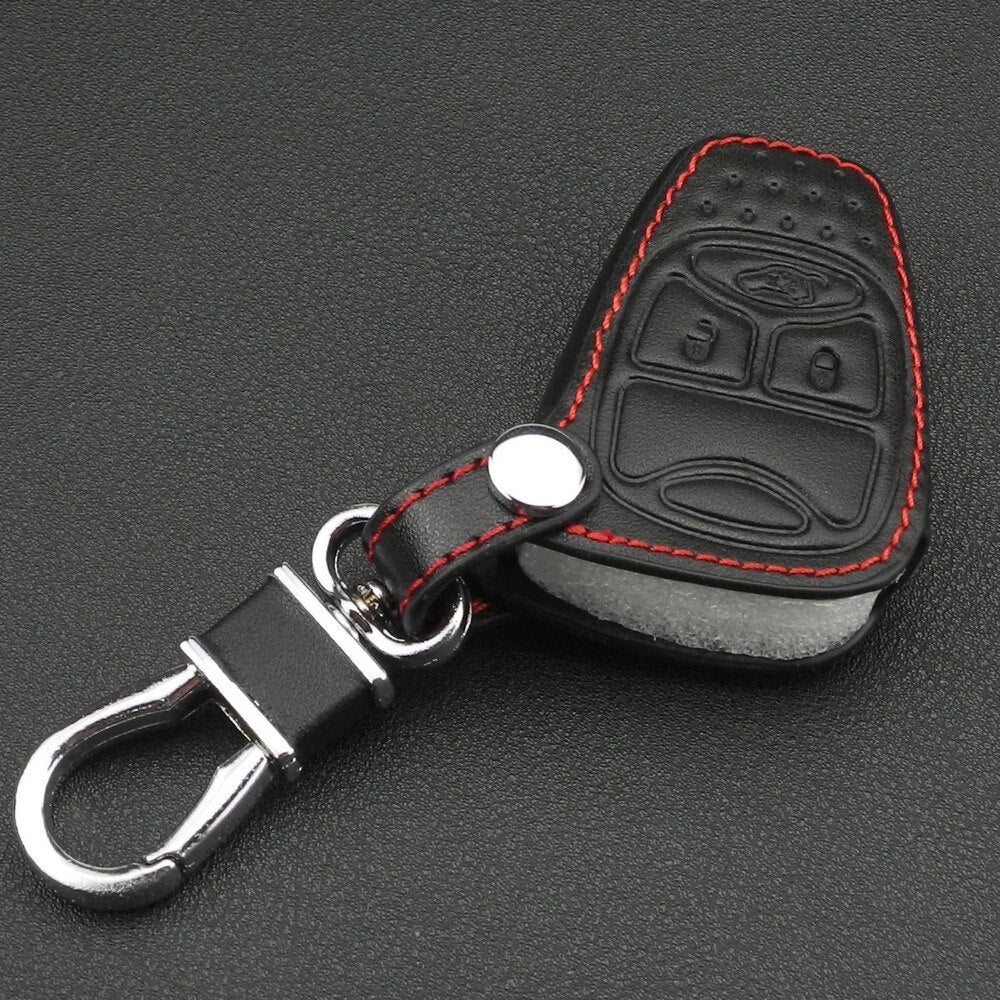3 Button Leather Jeep Key Protector Cover - Jeep Jeep Accessories