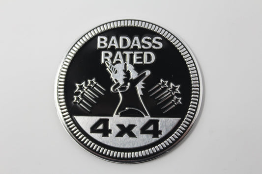 Badass Rated Jeep 4x4 3D Aluminum Badge - Jeep Vehicle Decor Accessory Sets