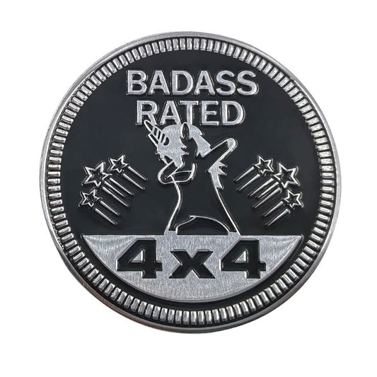 Badass Rated Jeep 4x4 3D Aluminum Badge - Jeep Vehicle Decor Accessory Sets