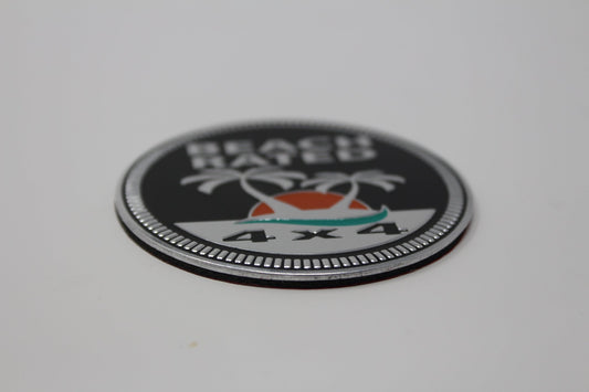 Beach Rated Jeep 4x4 3D Aluminum Badge - Jeep Vehicle Decor Accessory Sets