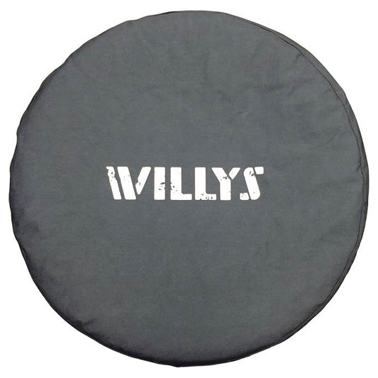 Jeep Spare Tire Cover - Willy's Logo on Black Denim - Jeep
