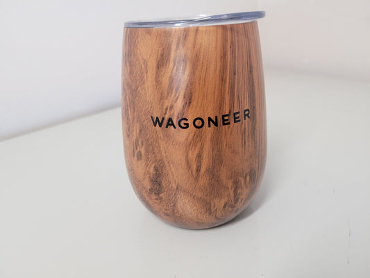 Jeep Wagoneer Wine Tumbler - Wood Grain - Jeep Travel Mug