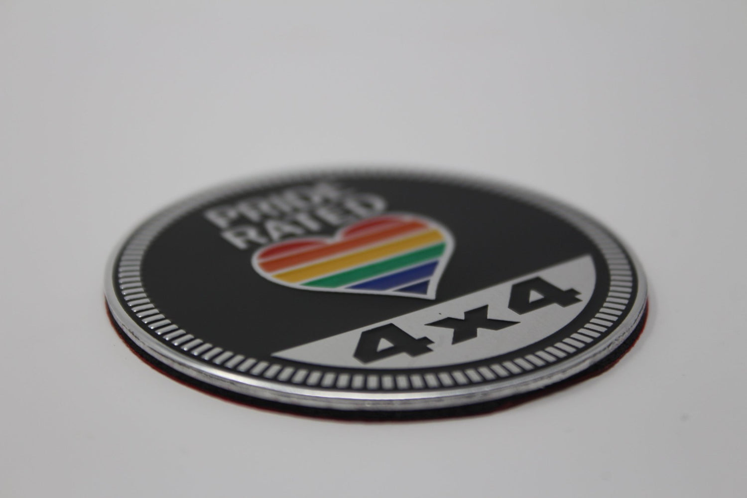 Pride Rated Rainbow Jeep 4x4 3D Aluminum Badge - Jeep Vehicle Decor Accessory Sets