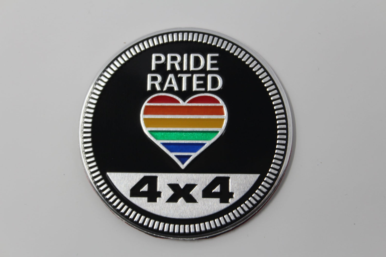 Pride Rated Rainbow Jeep 4x4 3D Aluminum Badge - Jeep Vehicle Decor Accessory Sets