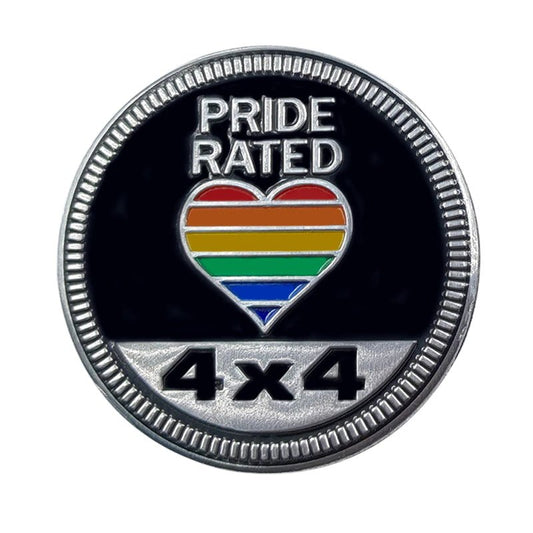 Pride Rated Rainbow Jeep 4x4 3D Aluminum Badge - Jeep Vehicle Decor Accessory Sets