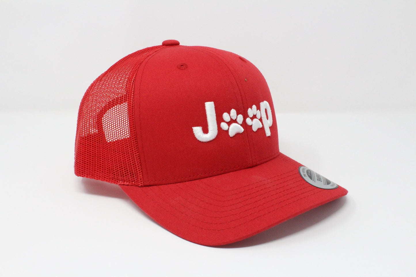 Red Jeep Paw Print Trucker Cap - Jeep Hats