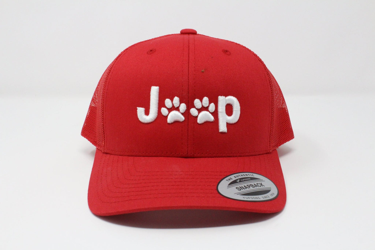 Red Jeep Paw Print Trucker Cap - Jeep Hats