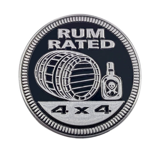 Rum Rated Jeep 4x4 3D Aluminum Badge - Jeep Vehicle Decor Accessory Sets