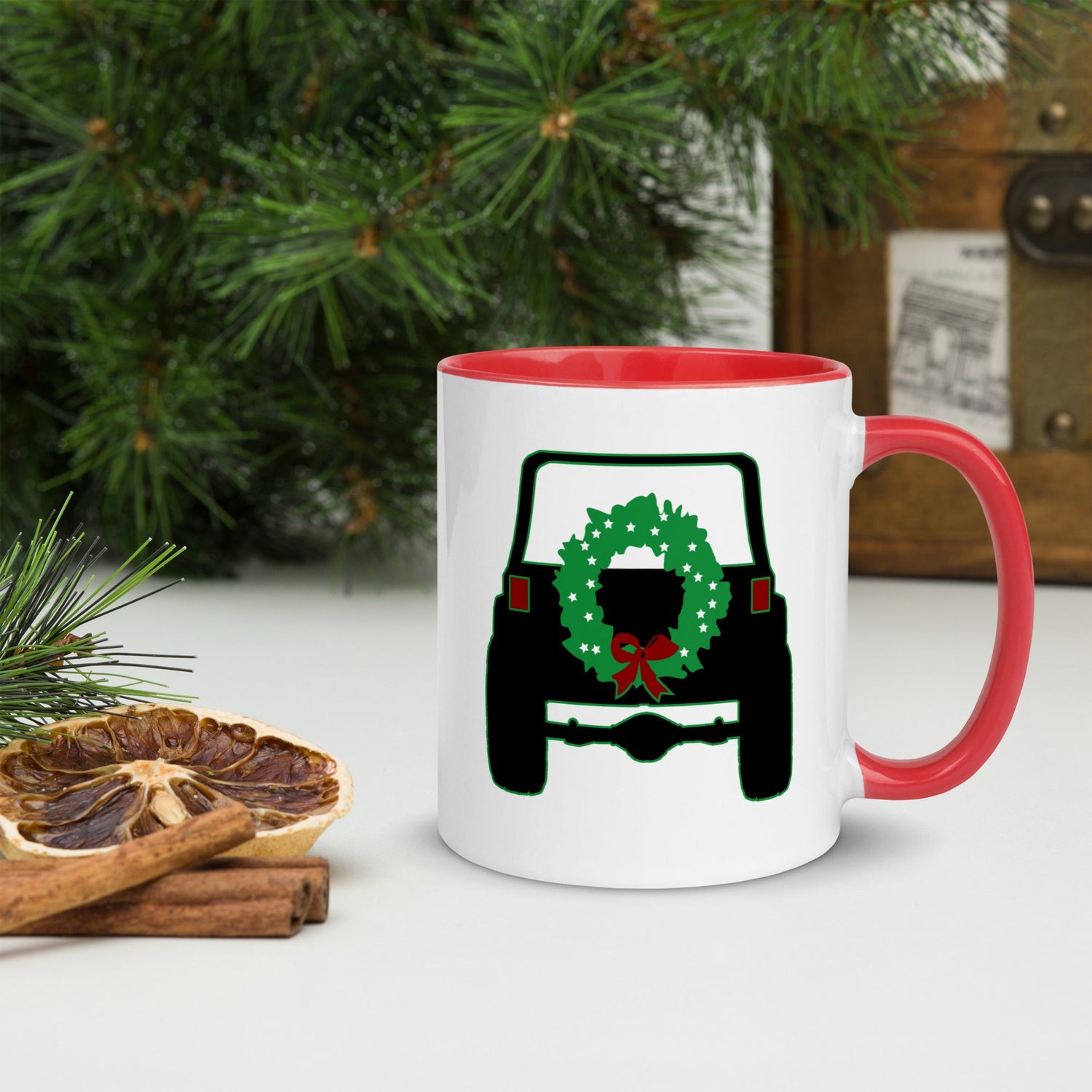 Spare Tire Wreath Christmas Mug - Jeep Mug