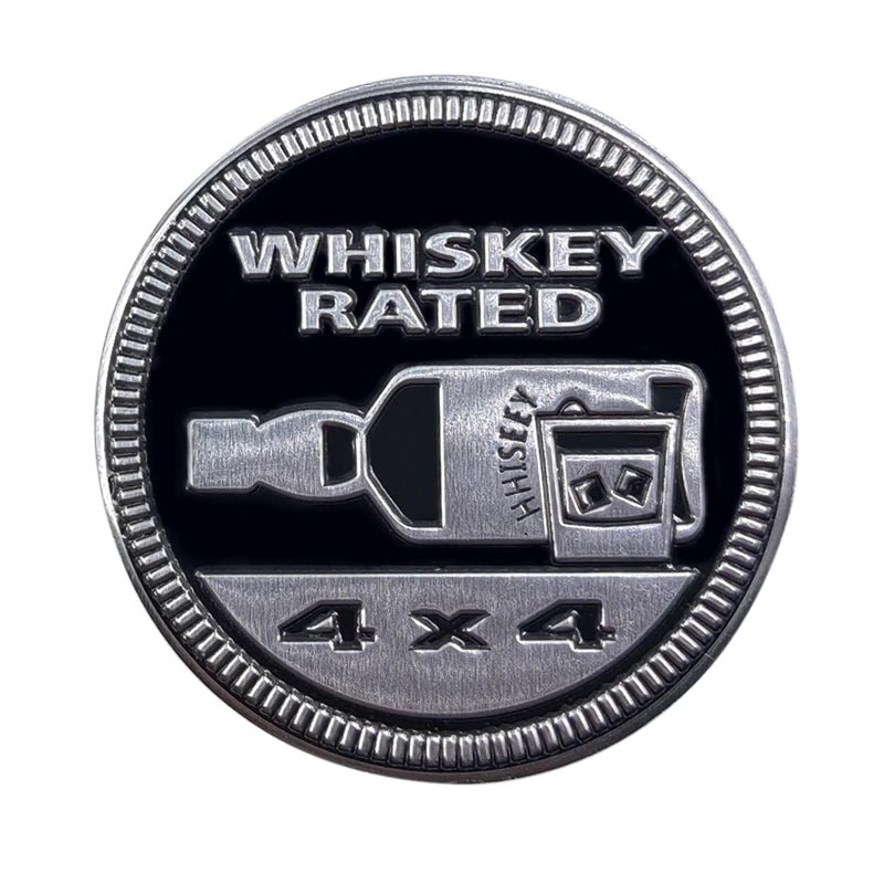 Whiskey Rated Jeep 4x4 3D Aluminum Badge - Jeep Vehicle Decor Accessory Sets