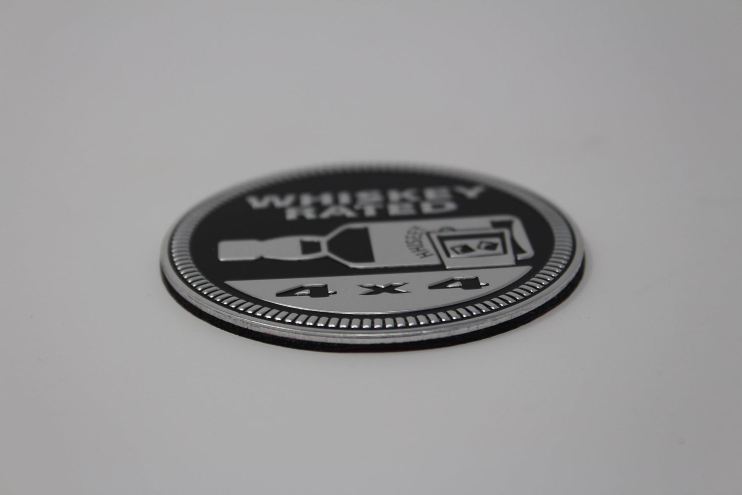 Whiskey Rated Jeep 4x4 3D Aluminum Badge - Jeep Vehicle Decor Accessory Sets