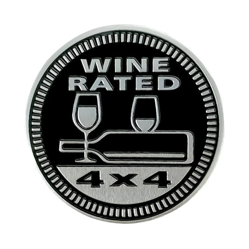 Wine Rated Jeep 4x4 3D Aluminum Badge - Jeep Vehicle Decor Accessory Sets