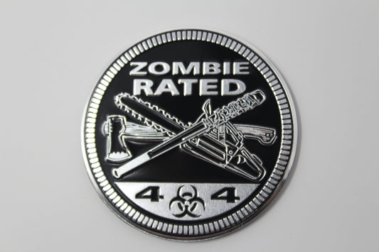 Zombie Rated Jeep 4x4 3D Aluminum Badge - Jeep Vehicle Decor Accessory Sets